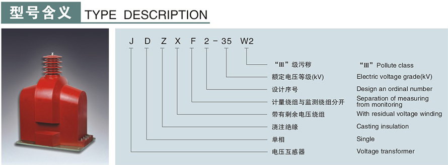 JDZXF2-35W2型電壓互感器型號(hào)說明